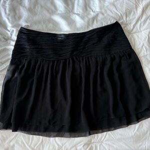 Kensie Black Layered Chiffon Skater Skirt